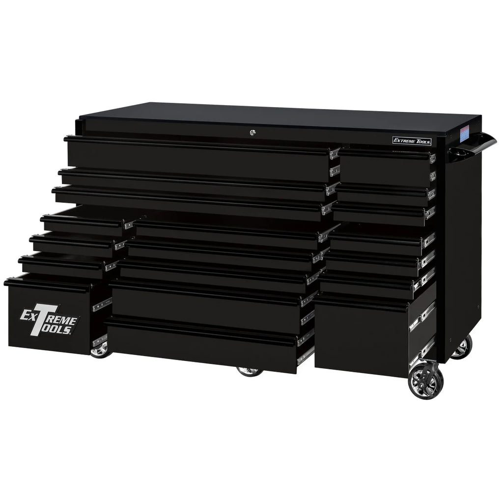 Extreme Tools RX250 Series 72-in x 30-in Roller Cabinet a?? 19-Drawer a?? 250 lb Drawer Slides