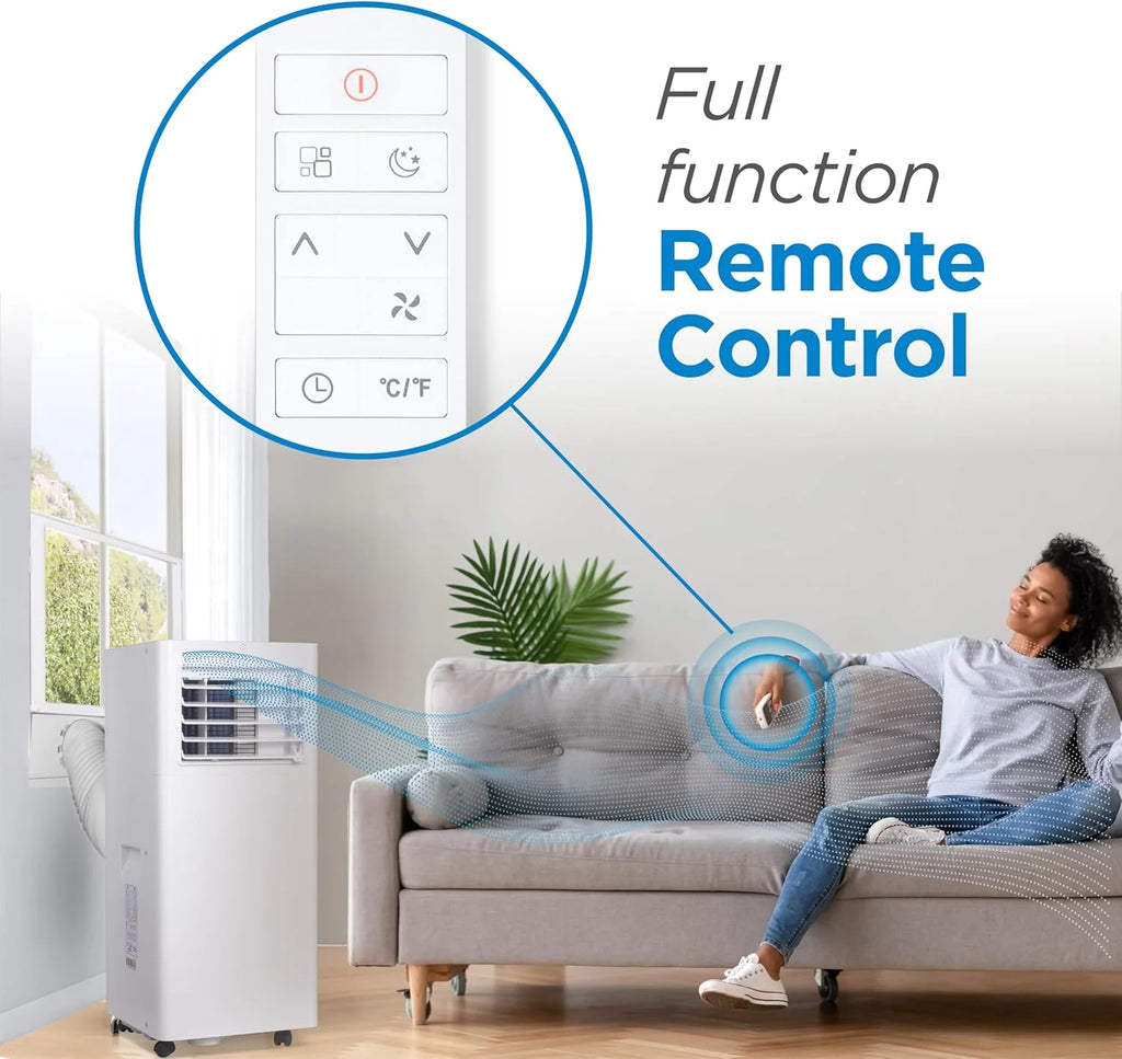 BLACK+DECKER 10,000 BTU Portable Air Conditioner for Rooms up to 450 Sq. Ft. with Remote – White