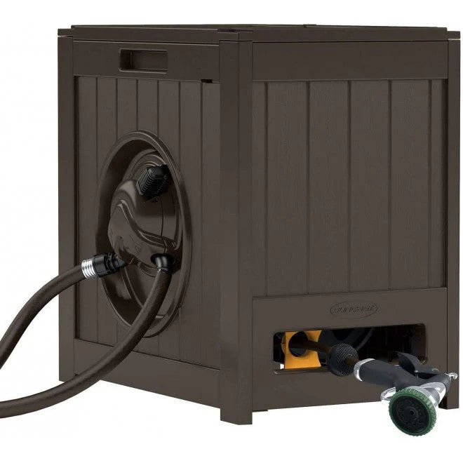Suncast 125a?2 Aquawinder Auto Rewind Water Powered Yard Hose Reel, Java (2 Pack)