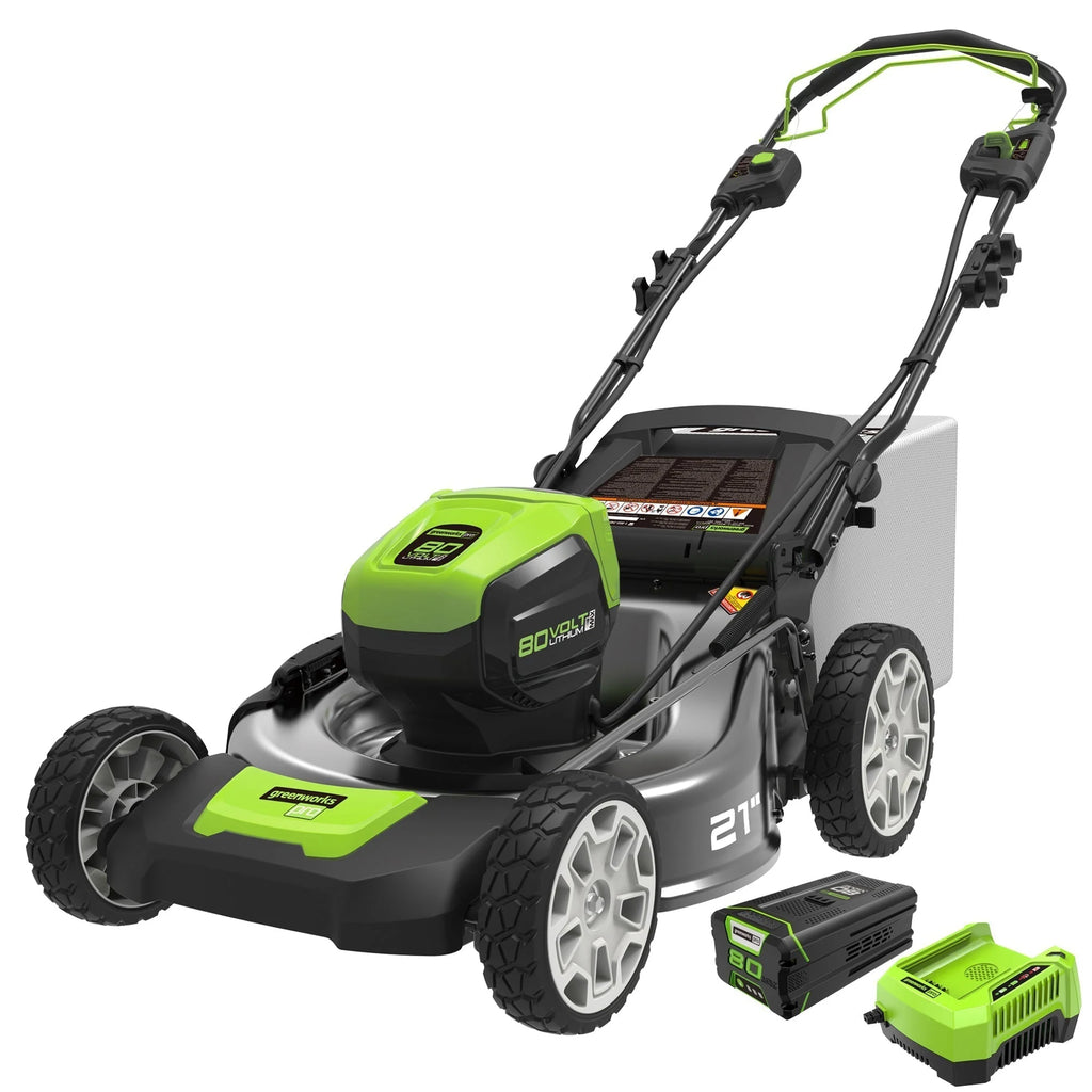 80V Cordless 21a?2a?2 Self-Propelled Brushless Lawn Mower | Greenworks