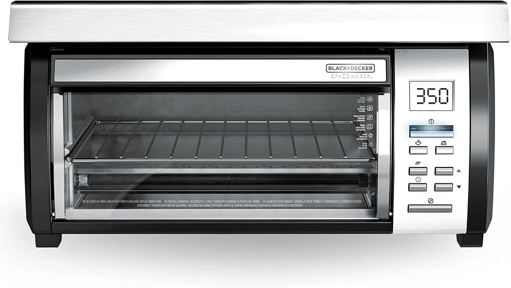 BLACK DECKER SpaceMaker Under Counter Toaster Oven, Digital Controls, Black/Stainless Steel, Fits 9????μ??????? Pizza or 4 Slices
