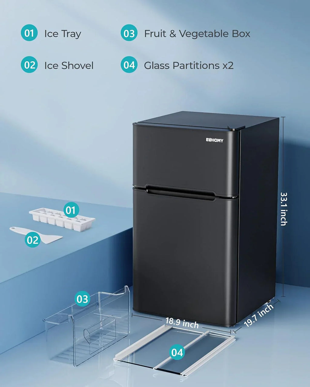3.2 Cu.Ft Mini Fridge with Freezer ?????? 2-Door Compact Refrigerator for Bedroom, Dorm, Office or Apartment, Silver3.2 Cu.Ft Mini Fridge with Freezer ?????? 2-Door Compact Refrigerator for Bedroom, Dorm, Office or Apartment, Silver